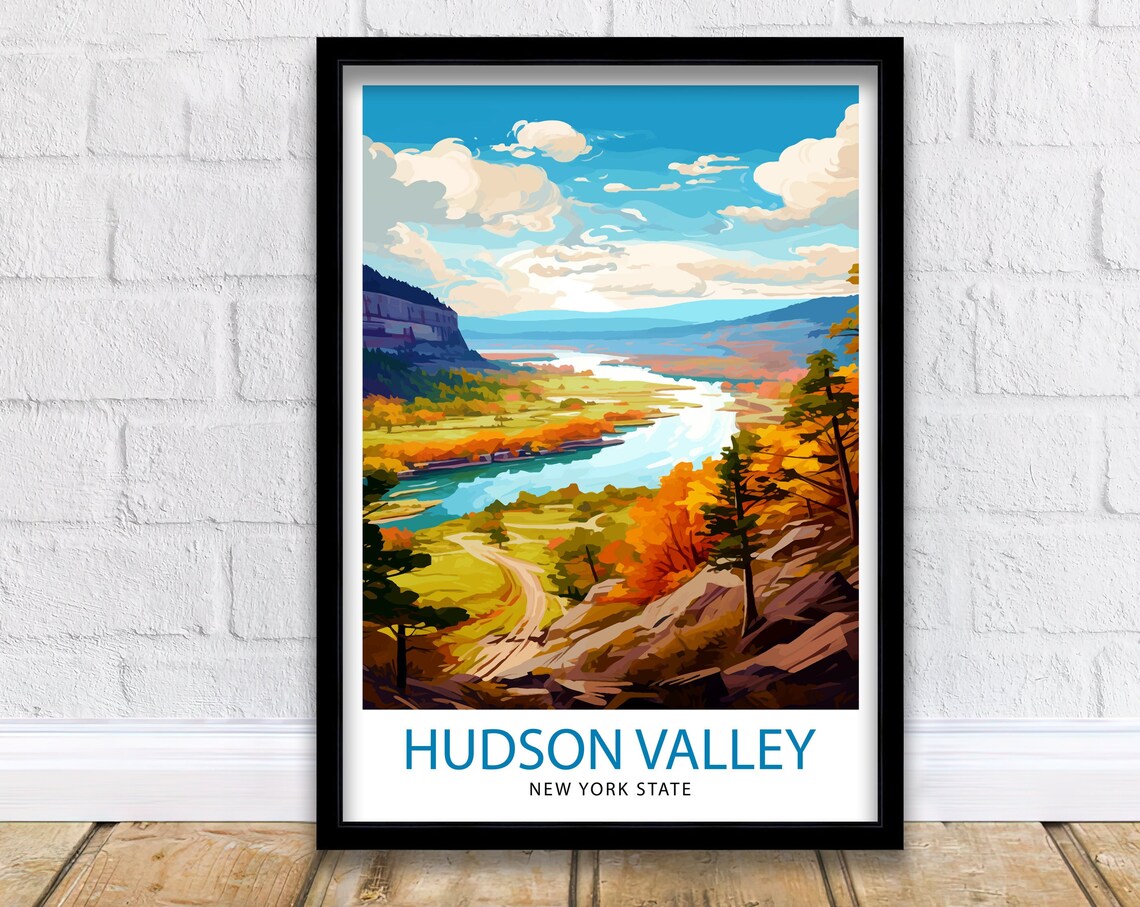 Hudson Valley New York Travel Poster, Upstate New York