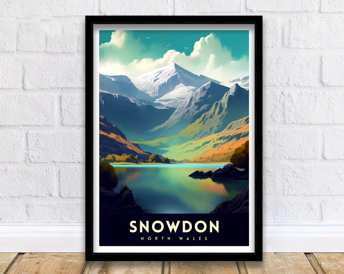 Snowdonia National Park Illustration Travel Poster
