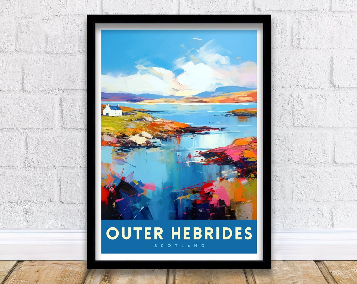 Outer Hebrides Travel Poster, Hebrides Decor
