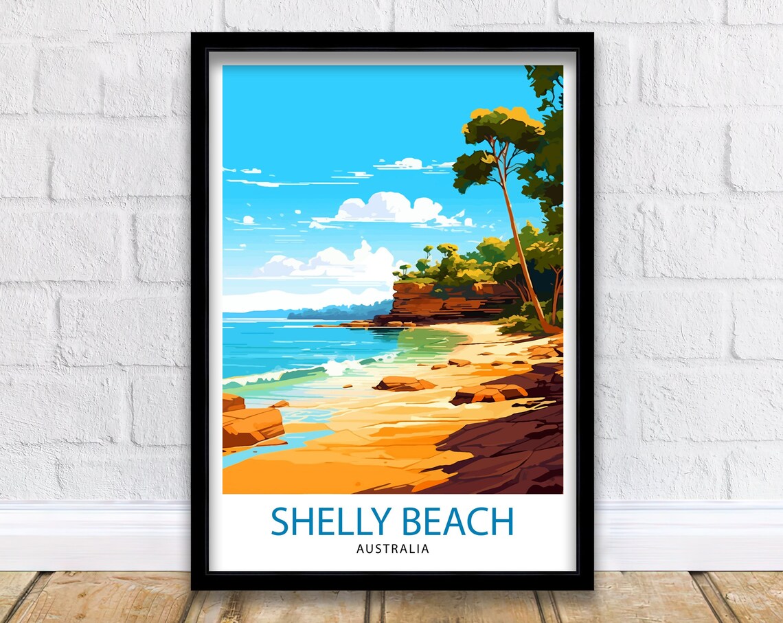 Shelly Beach Australia Rocky Cove Waves Coastal Retreat Poster
