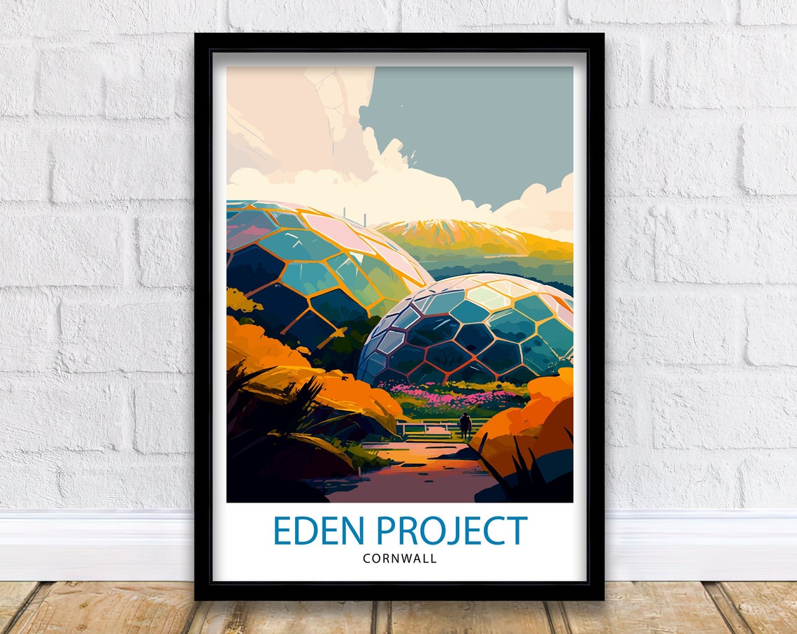 Eden Project Cornwall Geodesic Biomes Tropical Dome Gardens Poster