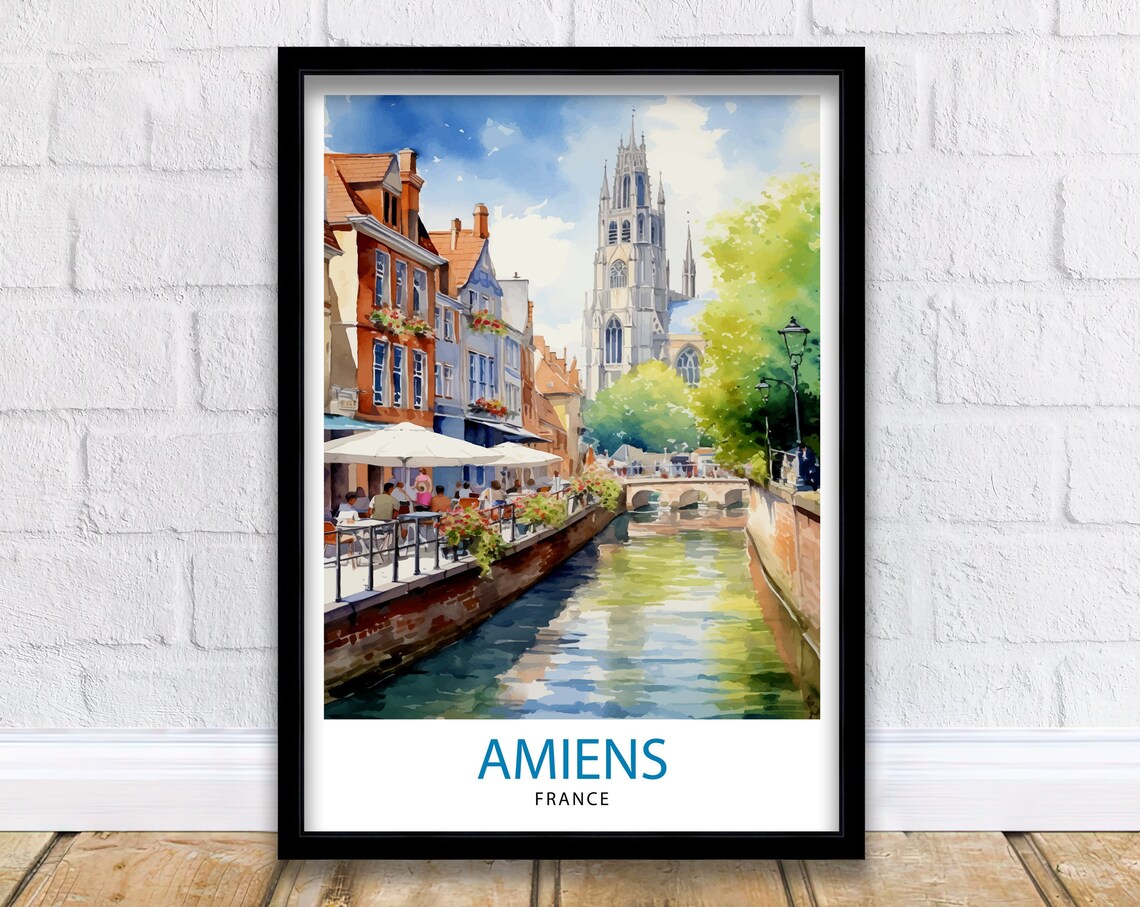 Amiens France Travel Poster, Europe Wall Decor