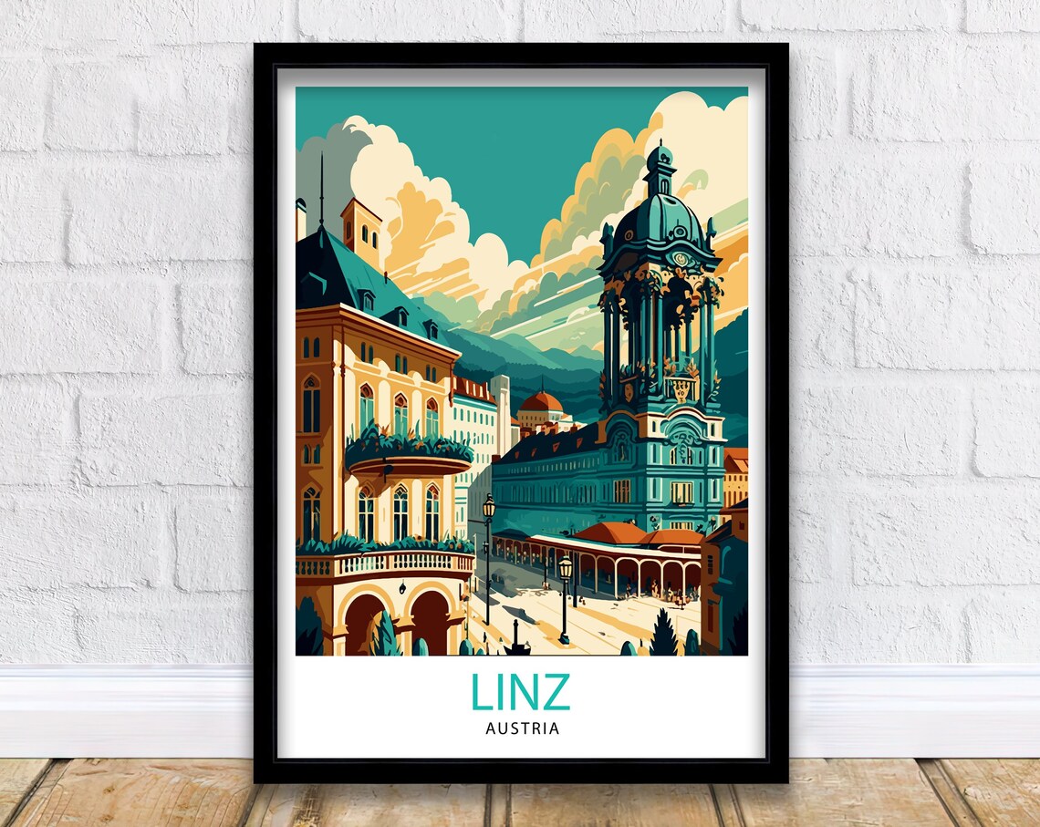 Linz Austria Travel Poster, Europe Wall Art