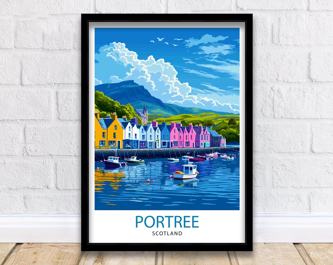 Portree Scotland Colorful Harbour Fishing Boats Isle Of Skye Poster