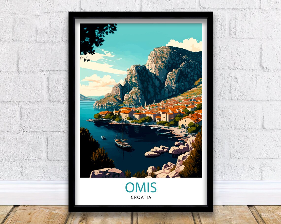 Omis Croatia Travel Poster, Europe Home Decor