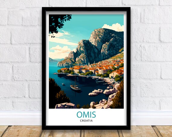 Omis Croatia Travel Poster, Europe Home Decor