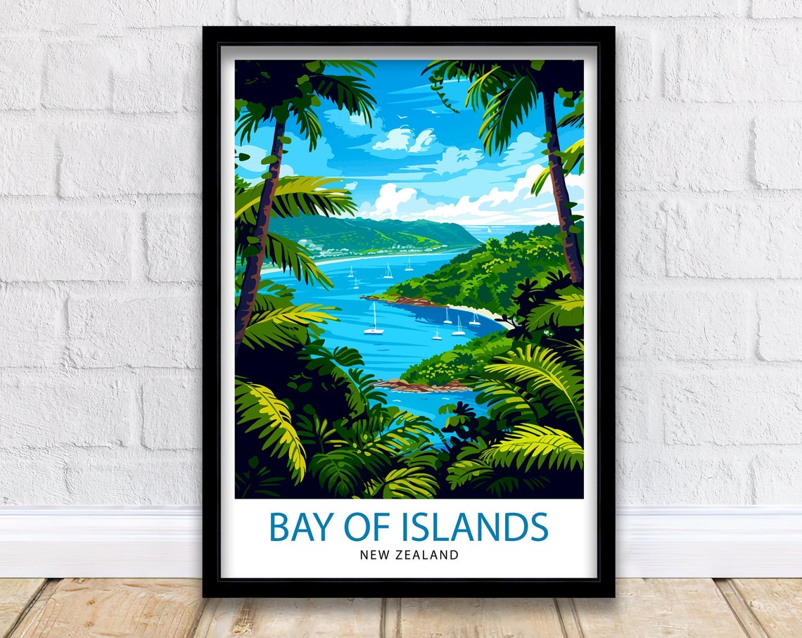 Bay Of Islands New Zealand Travel Print Wall Decor Wall Art Bay Of Islands Wall Hanging Home Dcor Bay Of Islands Gift Art Lovers