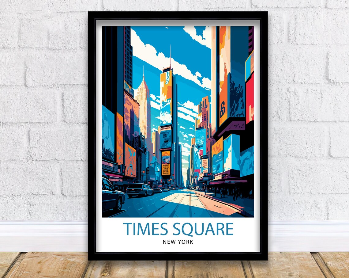Times Square New York Colorful Billboards Street Scene Poster