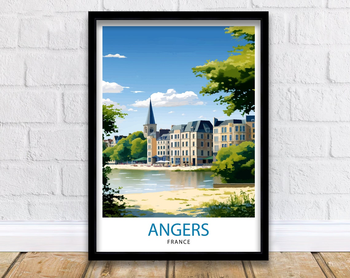 Angers France Travel Print Angers Wall Decor Angers Poster France Travel Prints Angers Art Print Angers Illustration Angers Wall Art