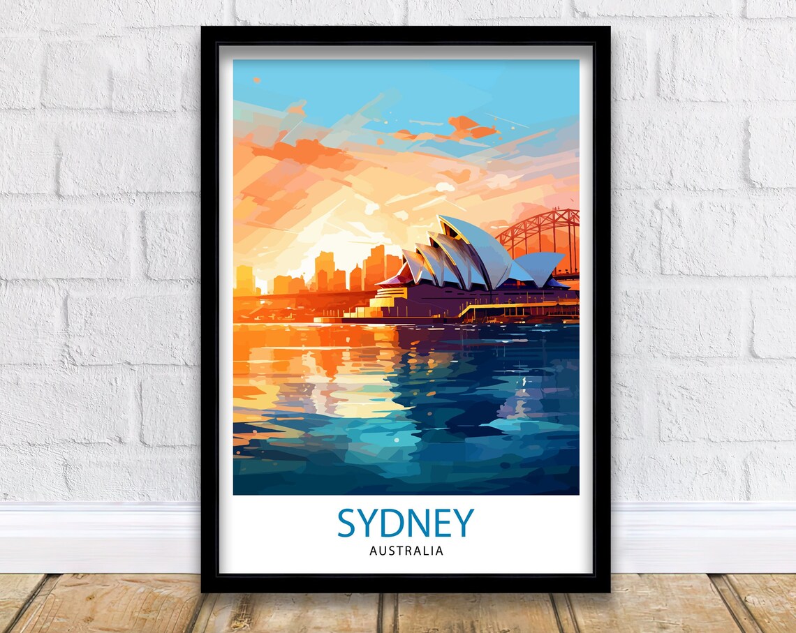 Sydney Australia Travel Poster, Place and Art Print