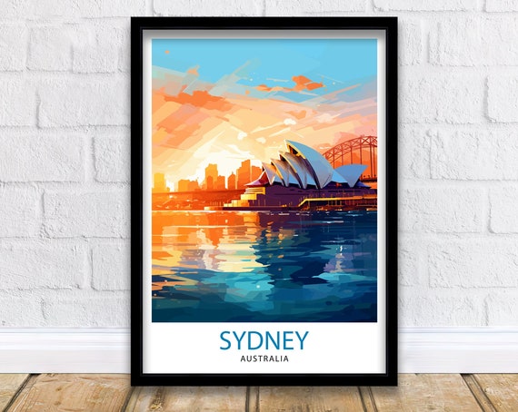 Sydney Australia Travel Poster, Place and Art Print