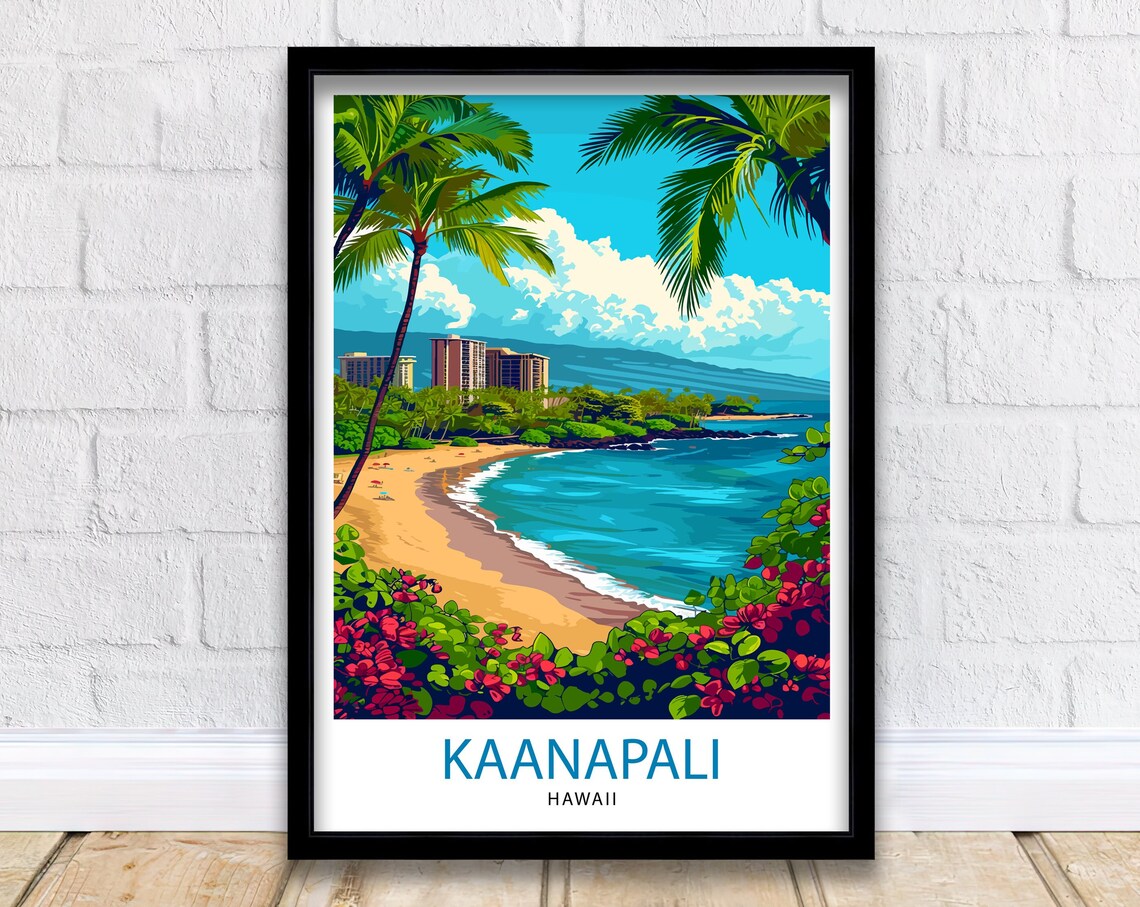 Kaanapali Beach Hawaii Beach House Decor Poster