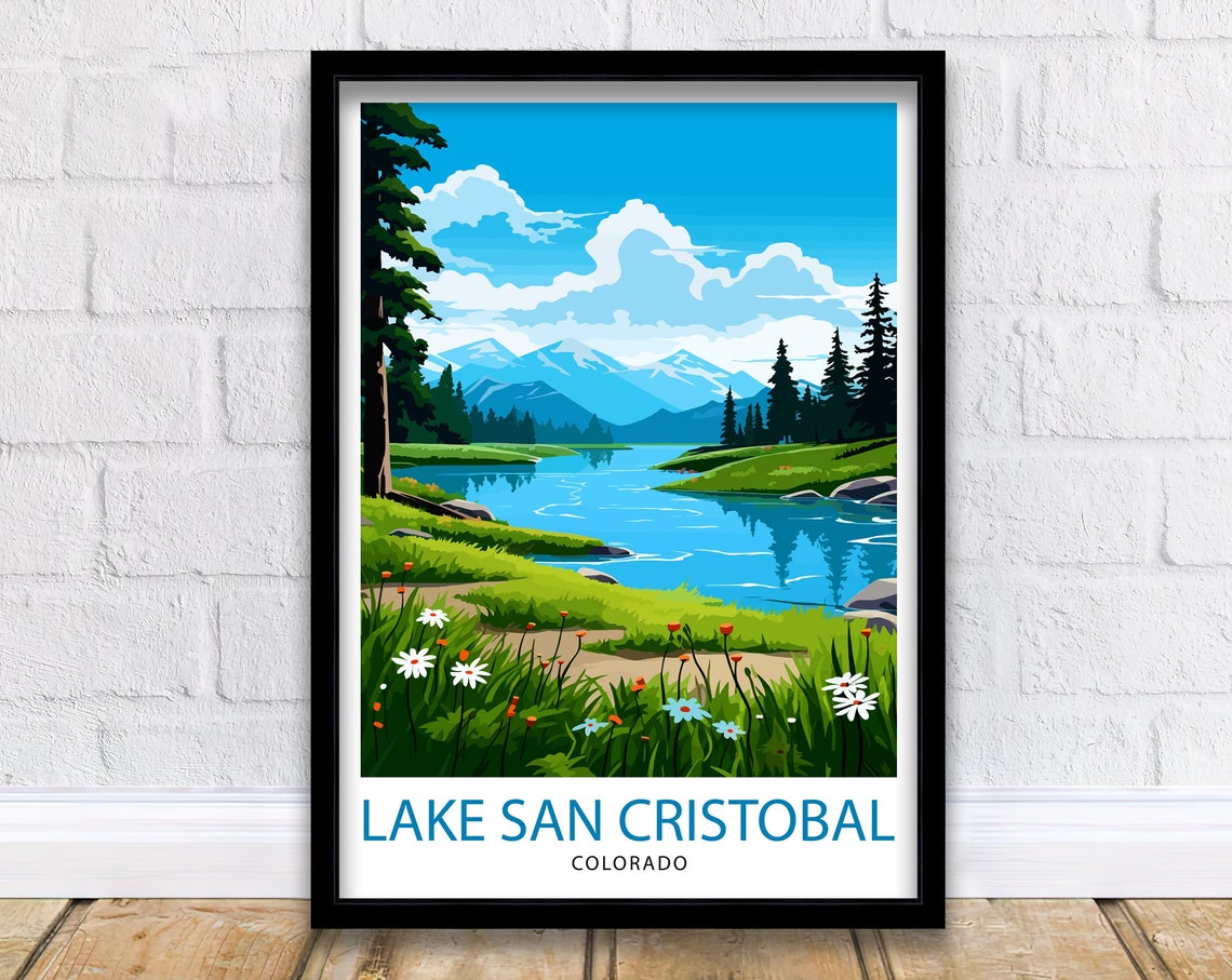 Lake San Cristobal Wildflowers Pine Shores Alpine Colorado Poster