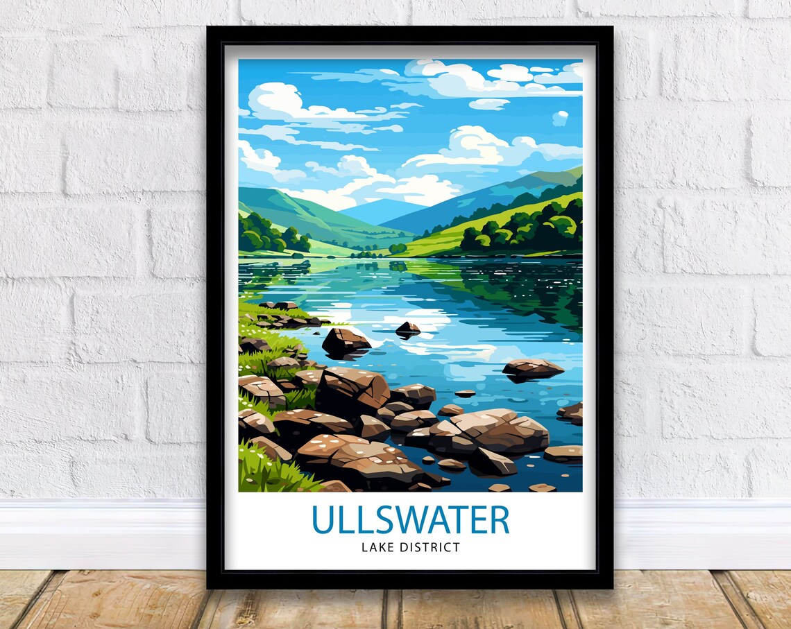 Ullswater Lake District Travel Poster Gift For