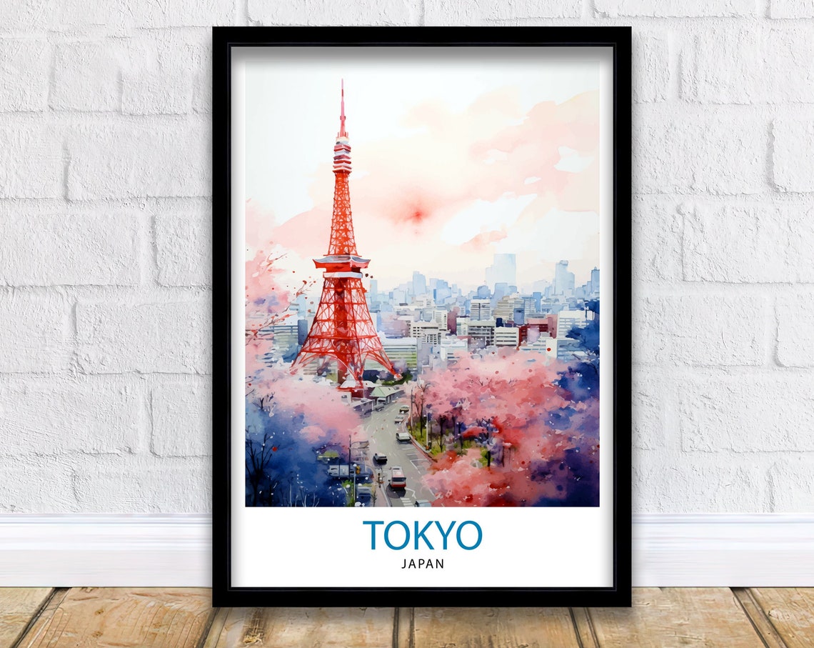 Tokyo Japan Travel Print Tokyo Wall Decor Tokyo Poster Japan Travel Prints Tokyo Art Print Tokyo Illustration Tokyo Wall Art