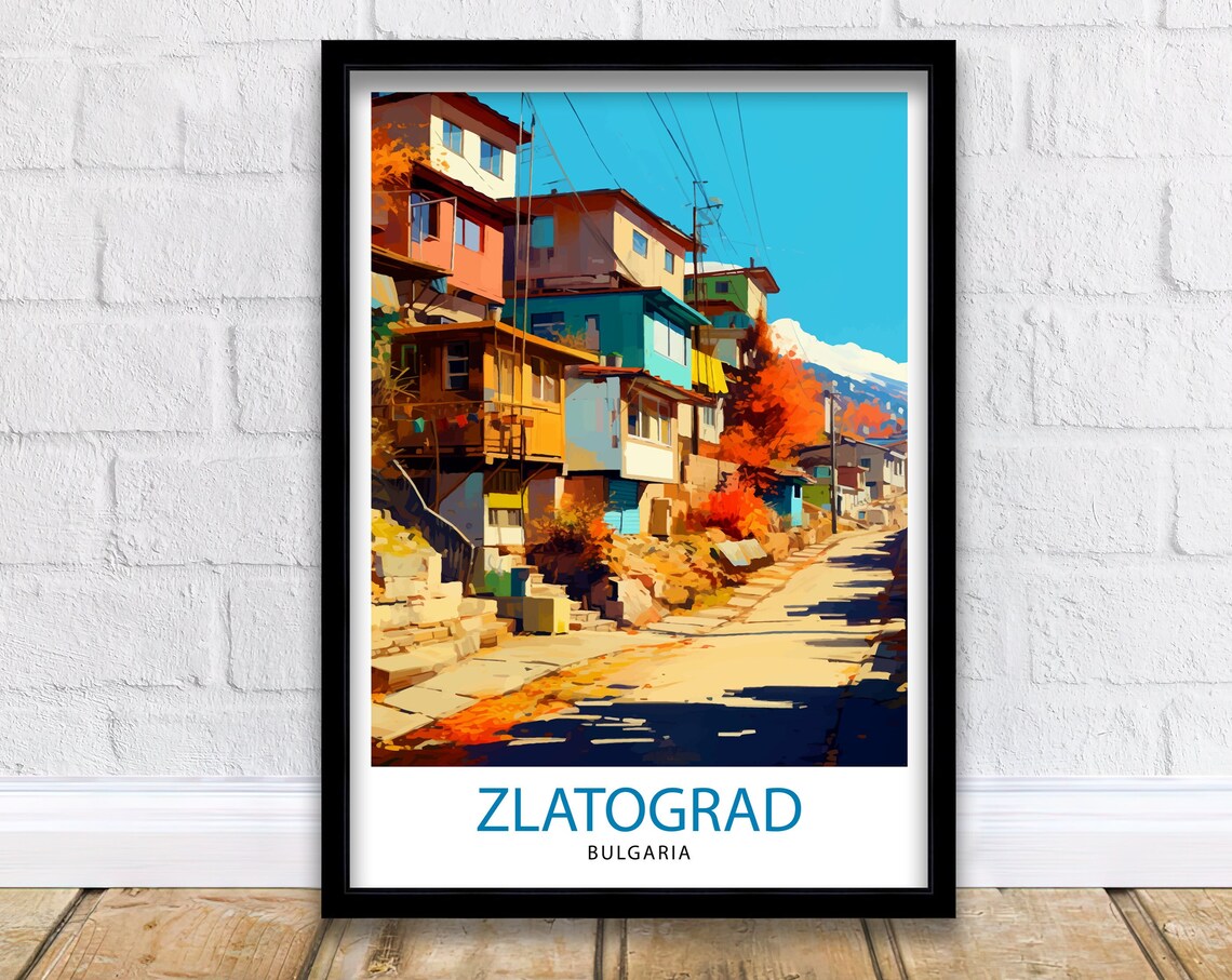 Zlatograd Bulgaria Traditional Village Colorful Street Poster