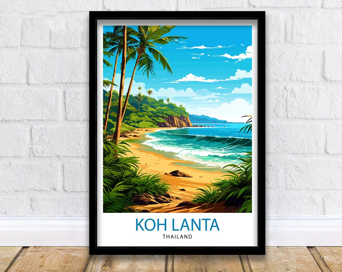 Koh Lanta Thailand Travel Poster, Island Paradise