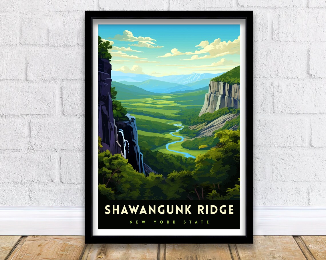 Shawangunk Ridge Travel Poster, New York Landscape