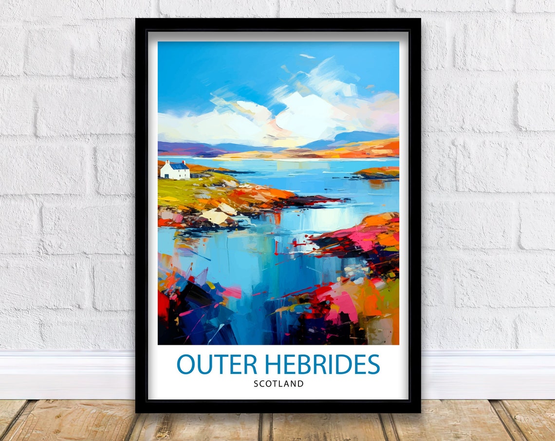 Outer Hebrides Scotland Abstract Coastal Landscape Art Poster