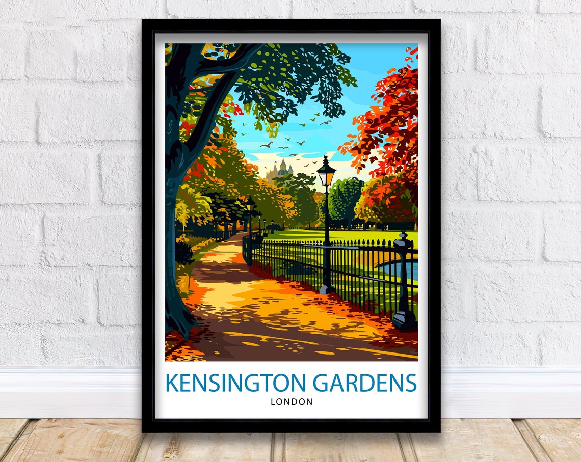 Kensington Gardens London Travel Print Wall Decor Wall Art Kensington Gardens Wall Hanging Home Dcor Kensington Gardens Gift Art Lovers Uk