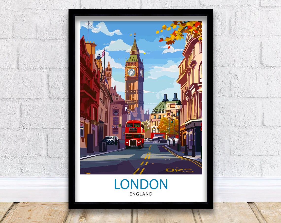 London Travel Poster, London Illustration