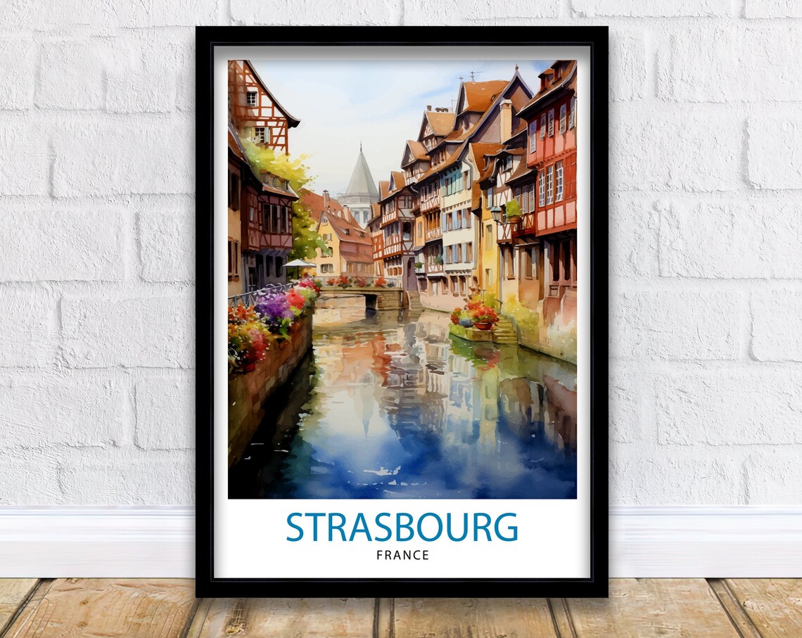 Strasbourg France Travel Print, European City Art