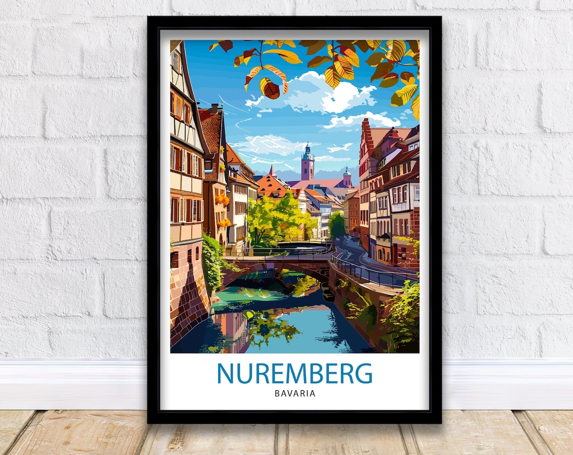 Nuremberg Germany Travel Poster, European Wall Decor