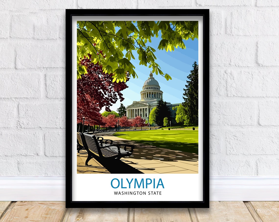 Olympia Washington State Capitol Dome Spring Park View Poster