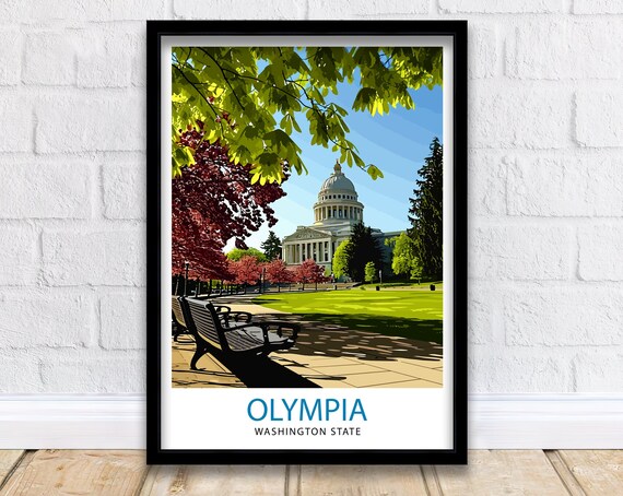 Olympia Washington State Capitol Dome Spring Park View Poster