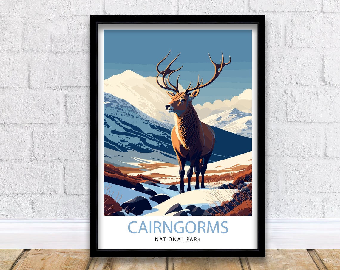 Cairngorms National Park Travel Print National Park Scotland Cairngorms Print Travel Poster Scottish Highlands Cairngorms Poster
