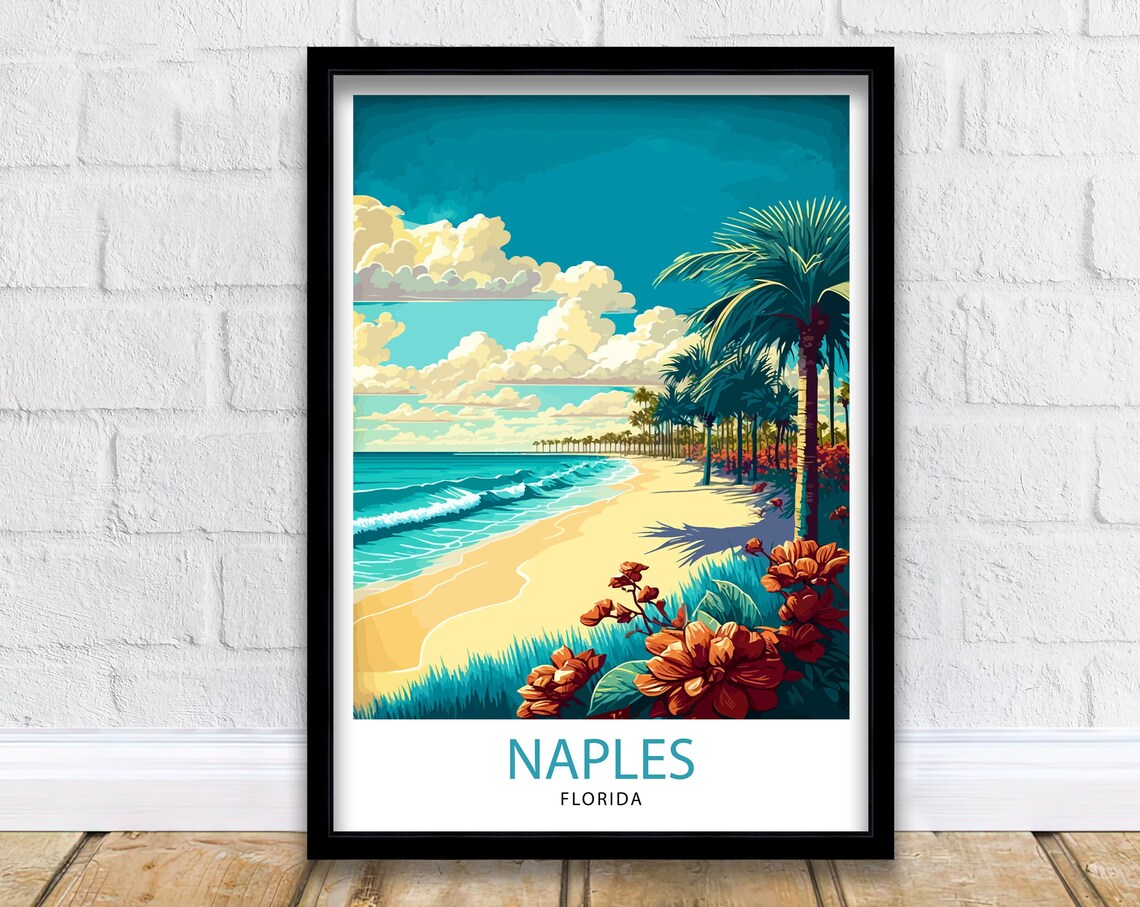 Naples Florida Travel Poster, Naples Decor