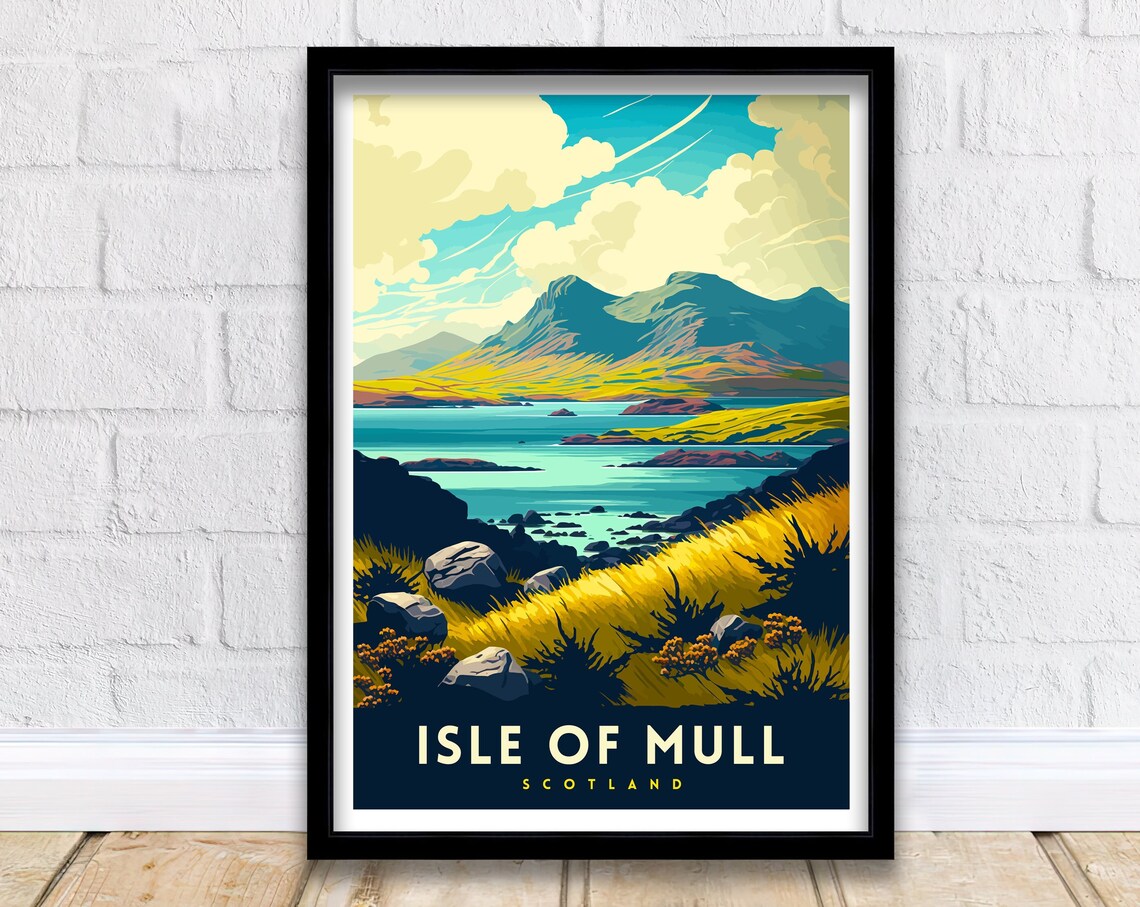 Isle Of Mull Scotland Travel Poster, Wall Decor