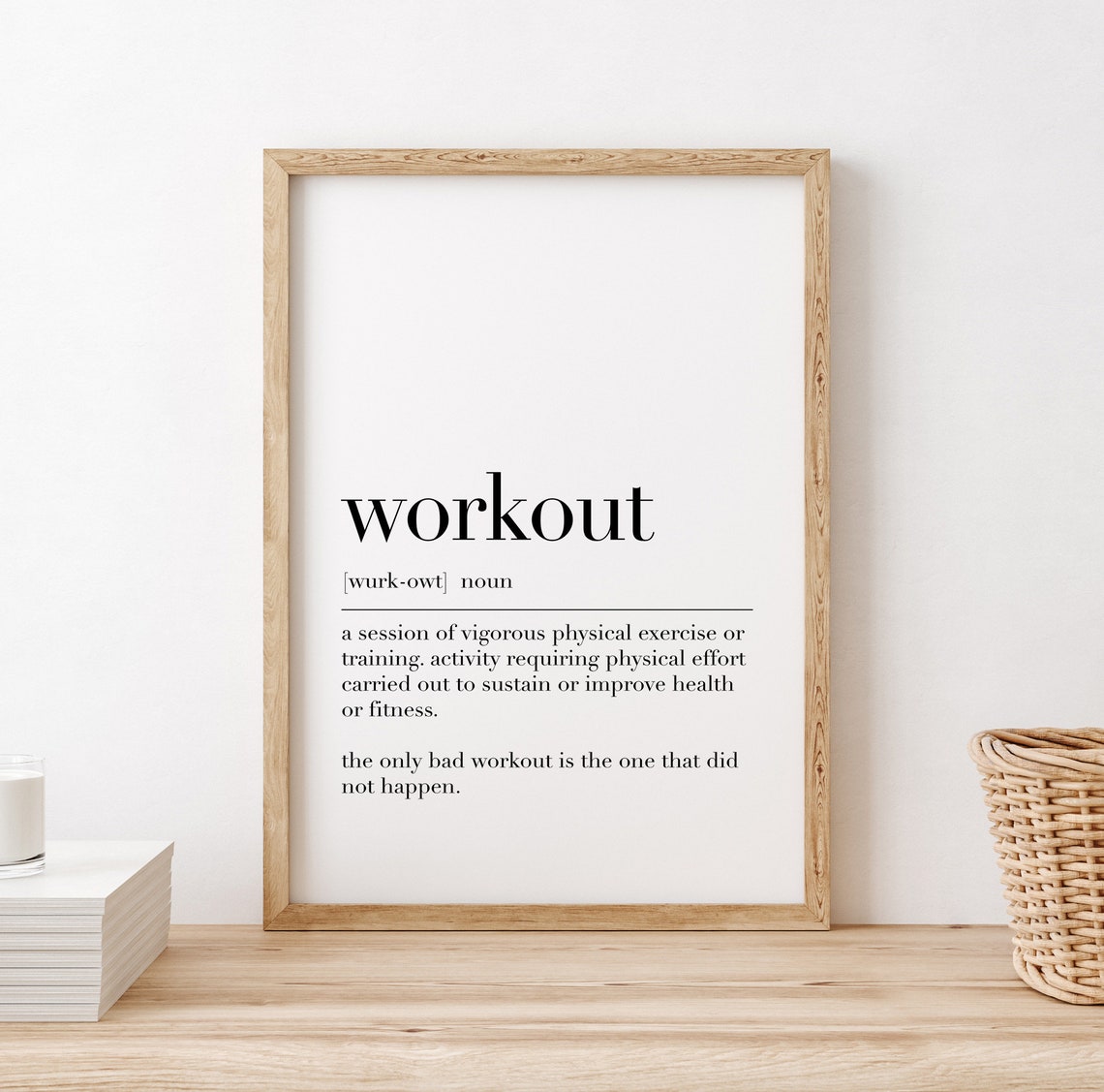 Workout Poster Workout Definition Print Workout Wall Decor Quote Wall Art Decor Minimalist Print Dictionary Art - Image 2