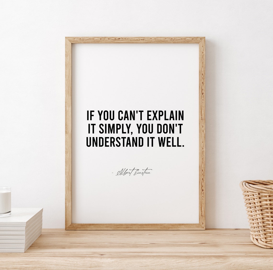 If You Cant Explain It Simply You Dont Understand Albert Einstein Quote Wall Art Print Inspirational Quote Motivational Wall Art - Image 2
