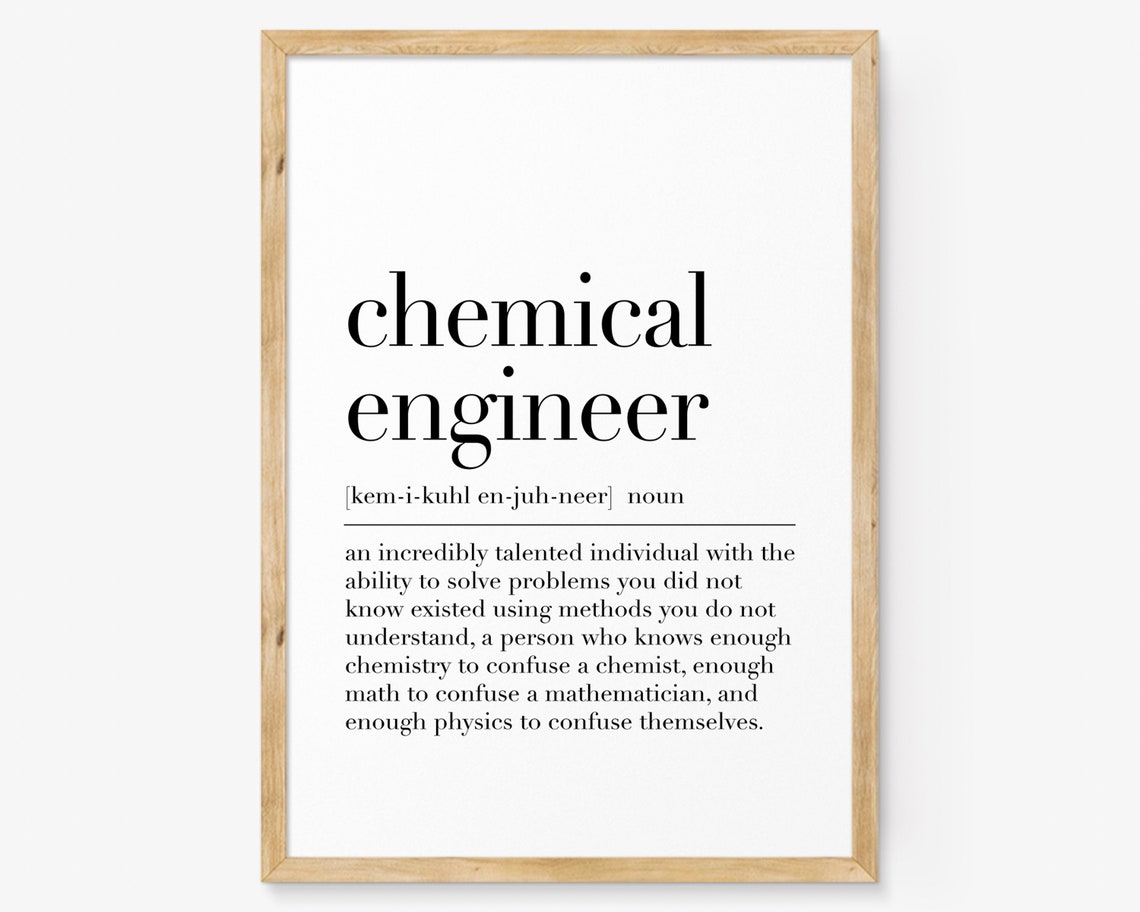 Chemical Engineer Dictionary Definition Funny Engineer Poster