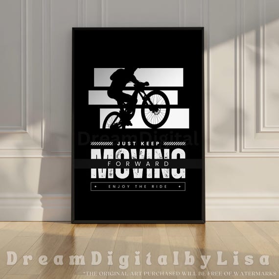 Cycling Poster Print Cycling Wall Art Cycling Motivation Rider Quote Cycling Art Bicycle Gifts Instant