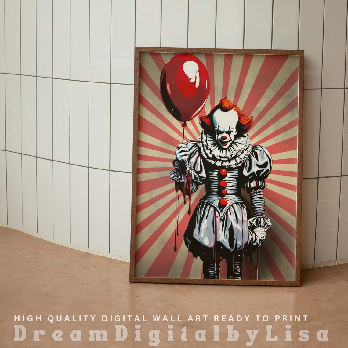 Horror Movie Pennywise It Inspired Poster Horror Gifts Halloween Cinema Scary Movie Room Prints Film Lover Gifts - Image 2
