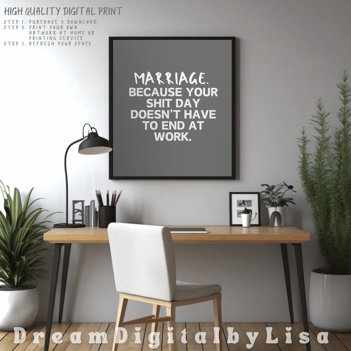 Marriage Because Your Shit Day Doesnt End At Work Poster Funny Gift - Image 2