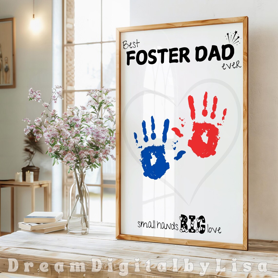 Best Foster Dad Ever Handprint Art, Birthday Gift