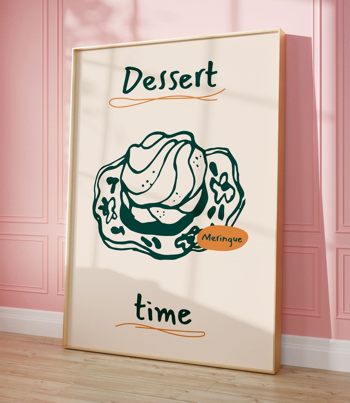 Dessert Time Meringue Swirled Sweet Kitchen Illustration Art Poster - Image 2