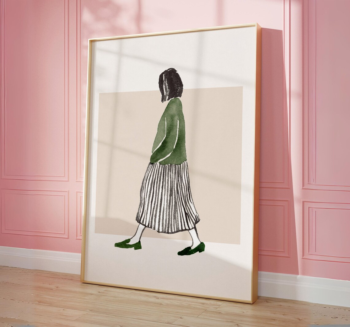 Abstract Woman Minimalist Watercolor Art Print