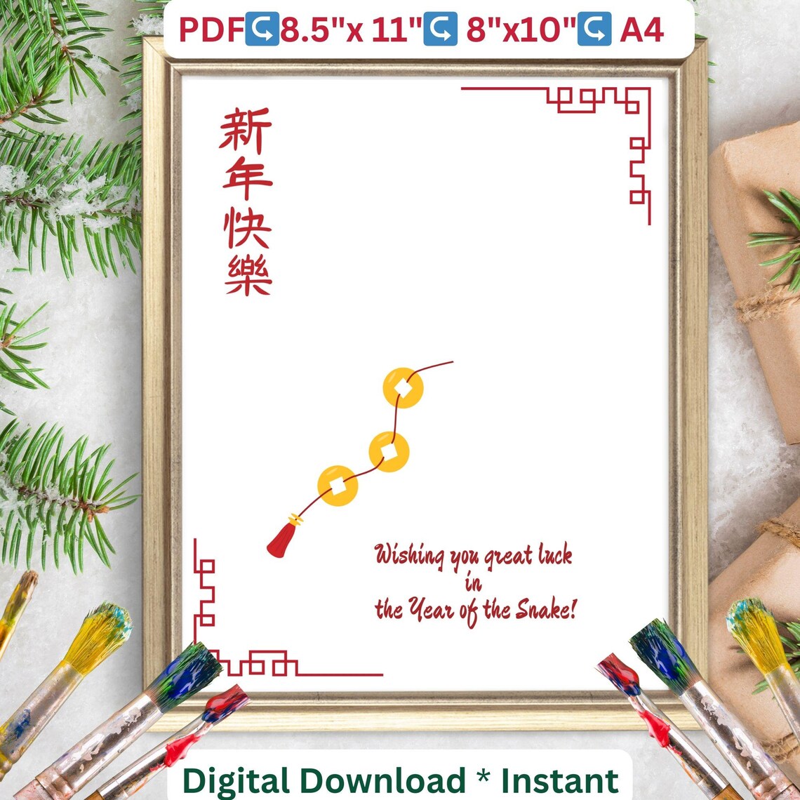 Chinese New Year Handprint Craft Art Print - Image 2
