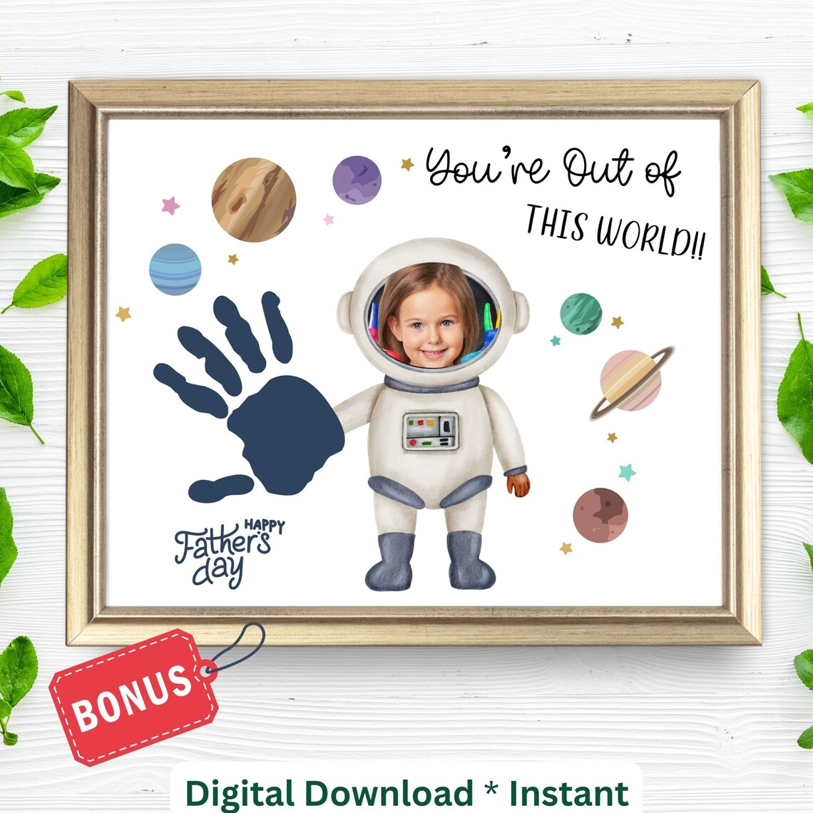 Father's Day Handprint Craft Photo Frame Collage