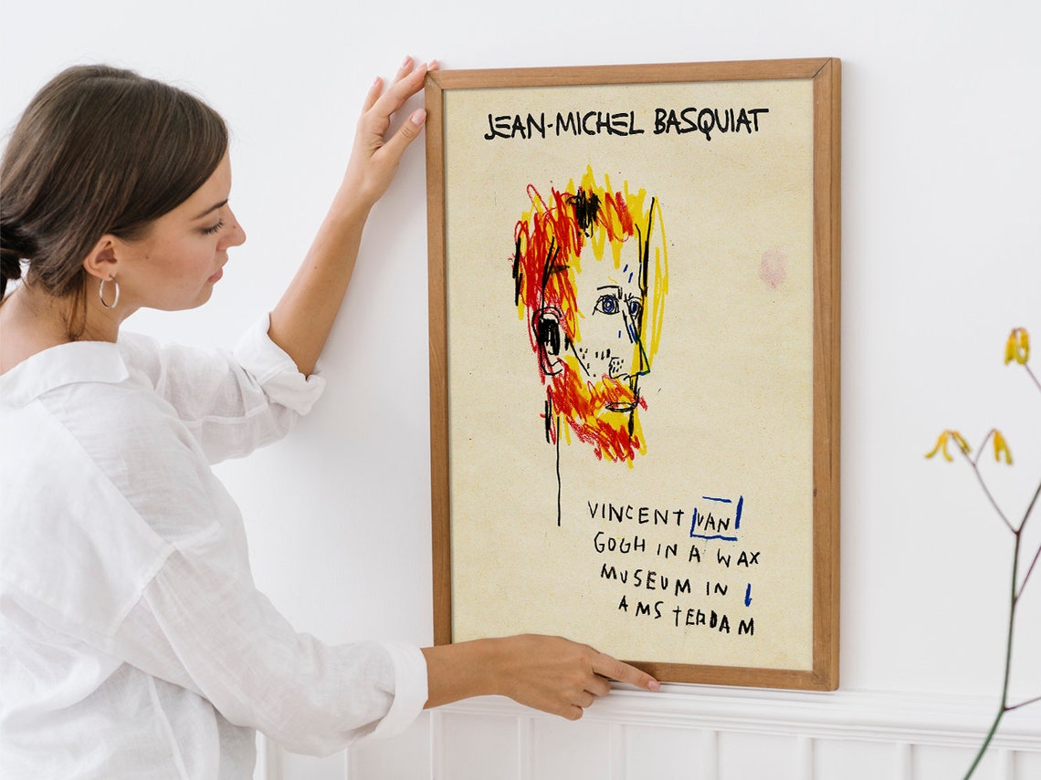 Jean Michel Basquiat Van Gogh Sketch Amsterdam Portrait Poster - Image 4