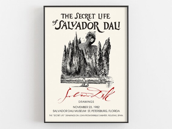 Salvador Dali Secret Life Drawings 1982 Florida Museum Exhibition Poster