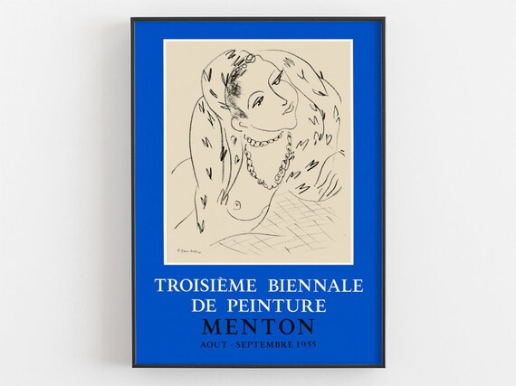 Matisse Exhibition Print Museum Wall Art Henri Matisse Troisieme Biennale Du Peinture Menton Woman Artwork Figure Drawing Artist Gifts