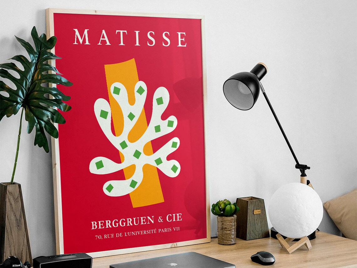Henri Matisse Coral Cutout Red and Green Paris Gallery Poster - Image 3