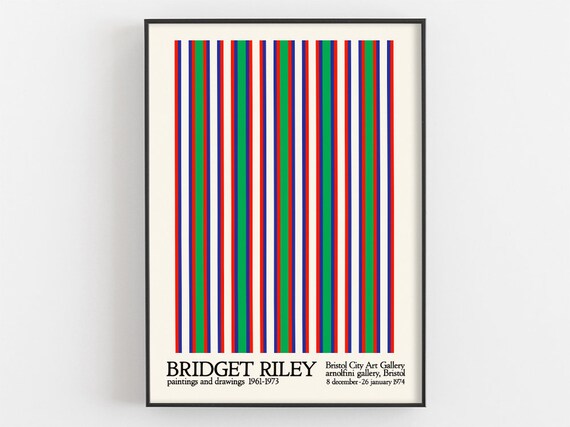 Bridget Riley Exhibition Poster Abstract Geometry Print Arrayed Colorful Lines Shapes Stripes Gallery Wall Art Museum Decor Artist Gifts