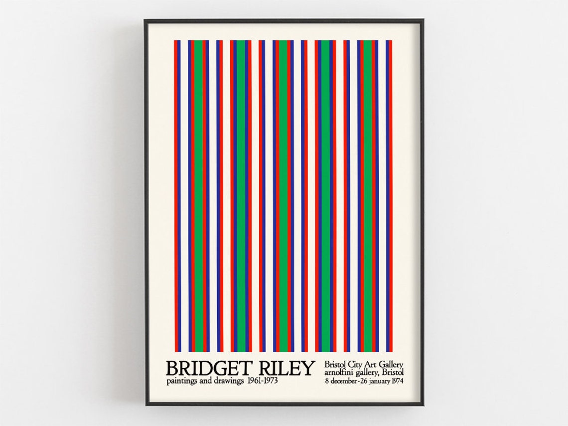 Bridget Riley Stripe Paintings Bristol 1974 Exhibition Poster