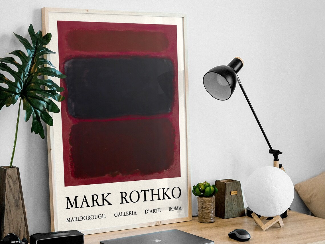 Mark Rothko Black on Maroon Color Field Marlborough Rome Gallery Poster - Image 3